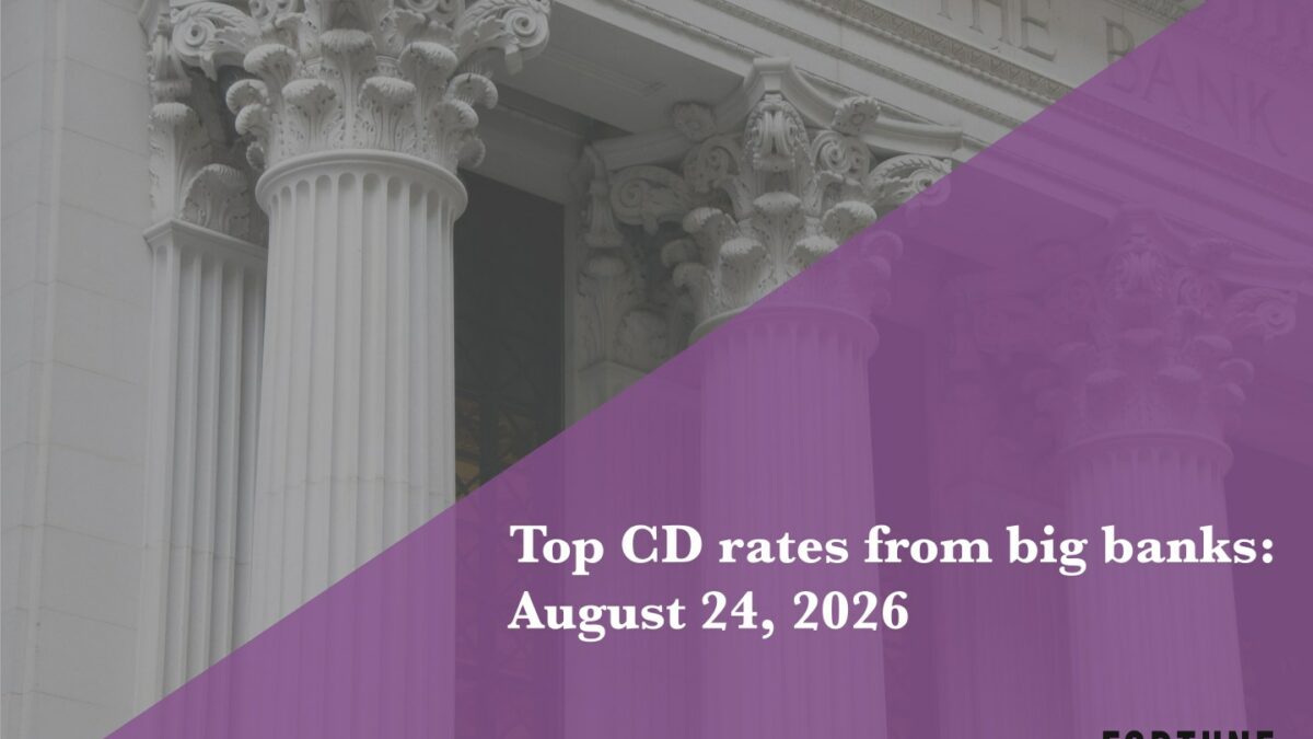 Top CD rates from major banks on August 24, 2026: Chase CDs, Bank of America CDs, Citibank CDs, and more