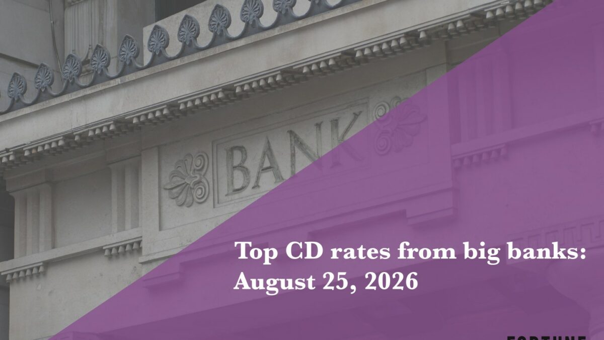 Top CD rates from major banks Aug. 25, 2026: Chase CDs, Bank of America CDs, Citibank CDs, and more