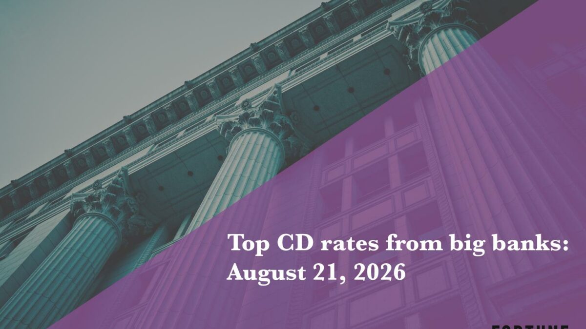 Top CD rates from major banks on August 21, 2026: Chase CDs, Bank of America CDs, Citibank CDs, and more