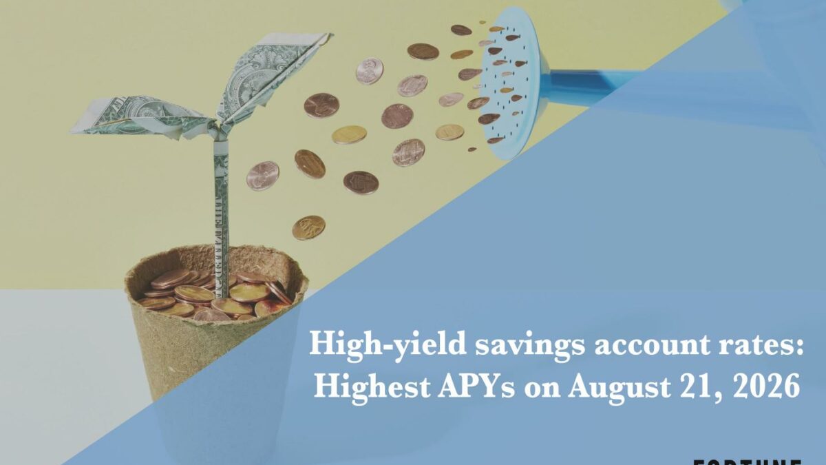 The top high-yield savings rates: Up to 4.50% on Aug. 21, 2026