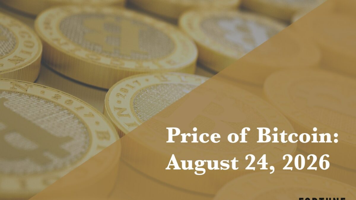 Current price of Bitcoin for August 24, 2026