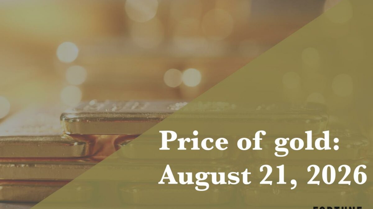 Current price of gold as of August 21, 2026