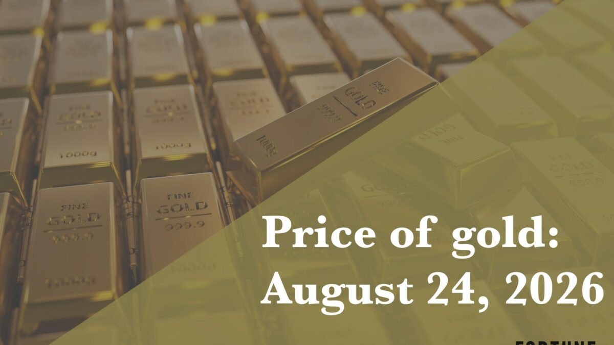 Current price of gold as of August 24, 2026
