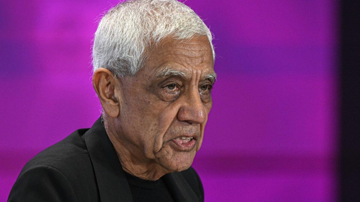 Vinod Khosla, founder of Khosla Ventures, at the AI Impact Summit in New Delhi, Feb. 19, 2026.