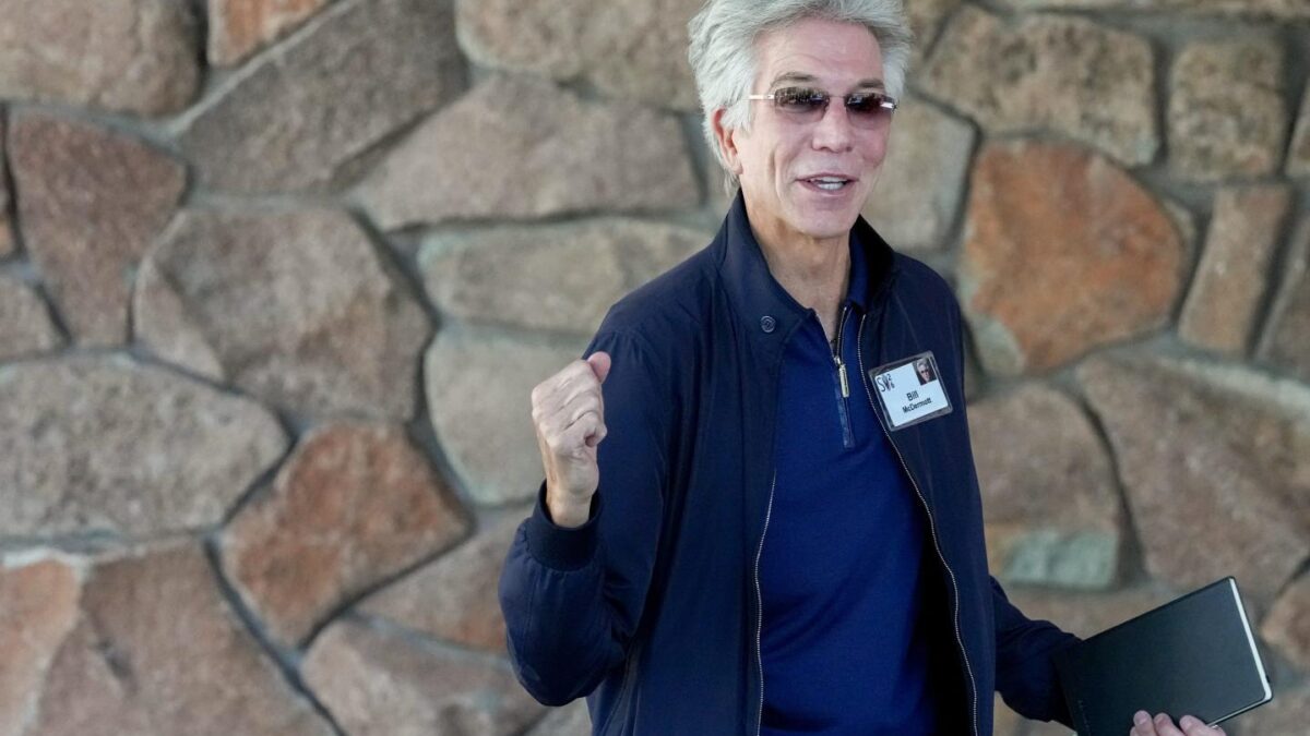 ServiceNow CEO Bill McDermott pumping his fist.