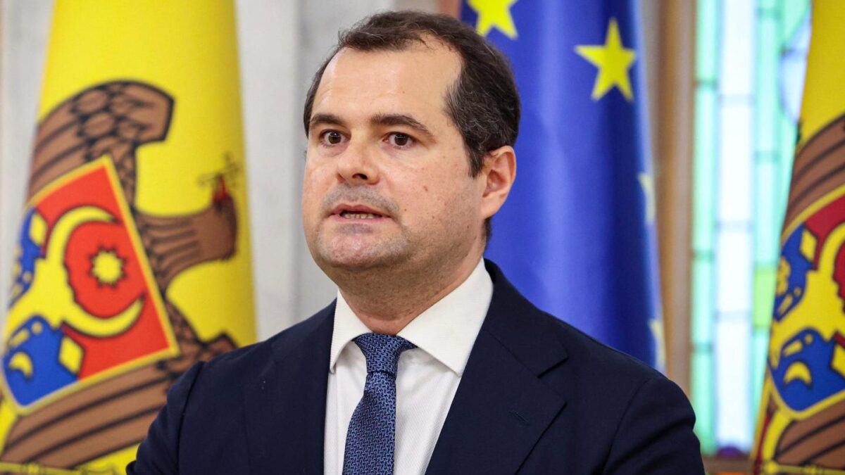 Newly-nominated Moldova's Prime Minister Vasile Tofan looks on during a press conference at the Presidential Palace in Chisinau on July 11, 2026.