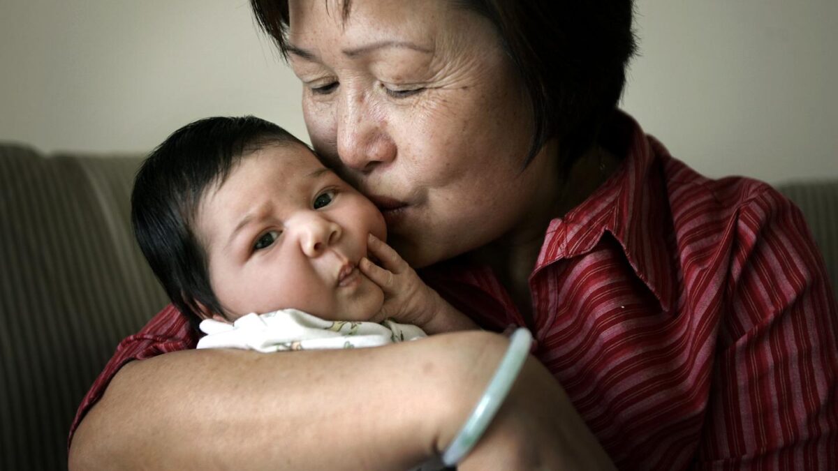 im Tran with her Grandaughter, two weeks old Alessandra on 28th October, 2005.