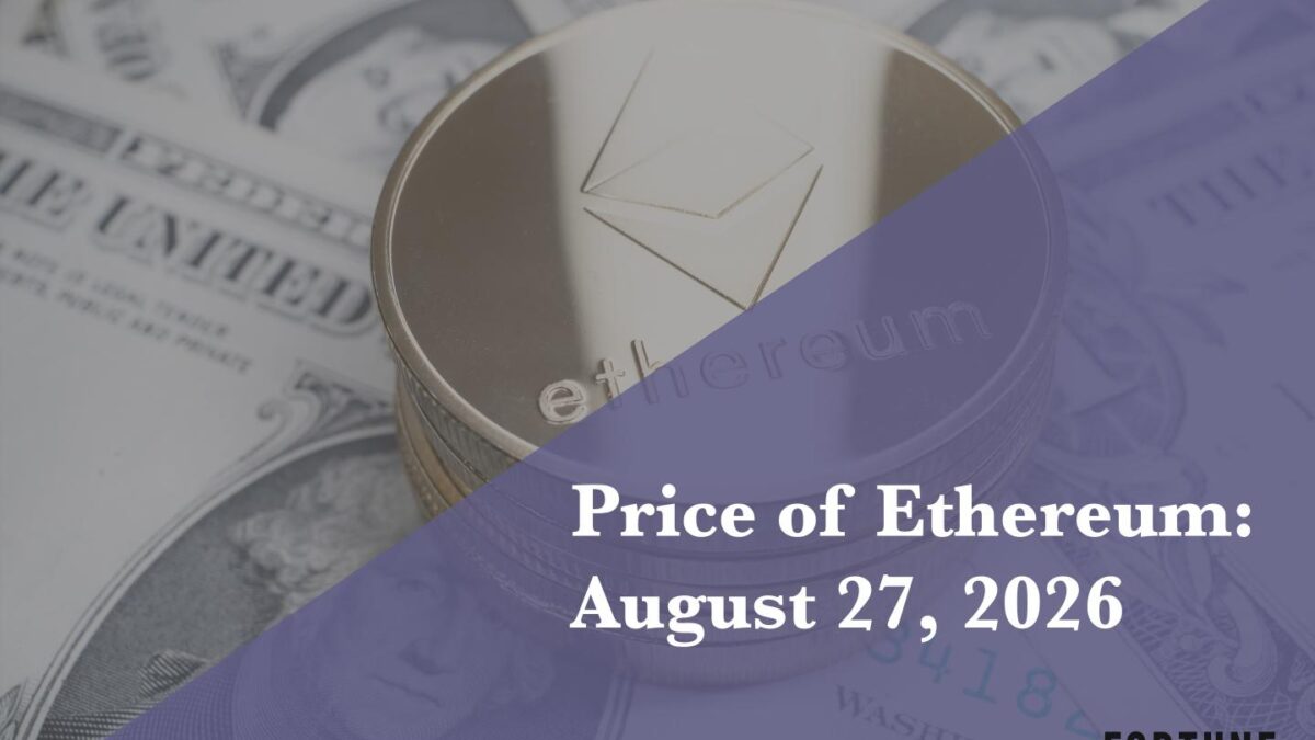 Current price of Ethereum for Aug. 27, 2026