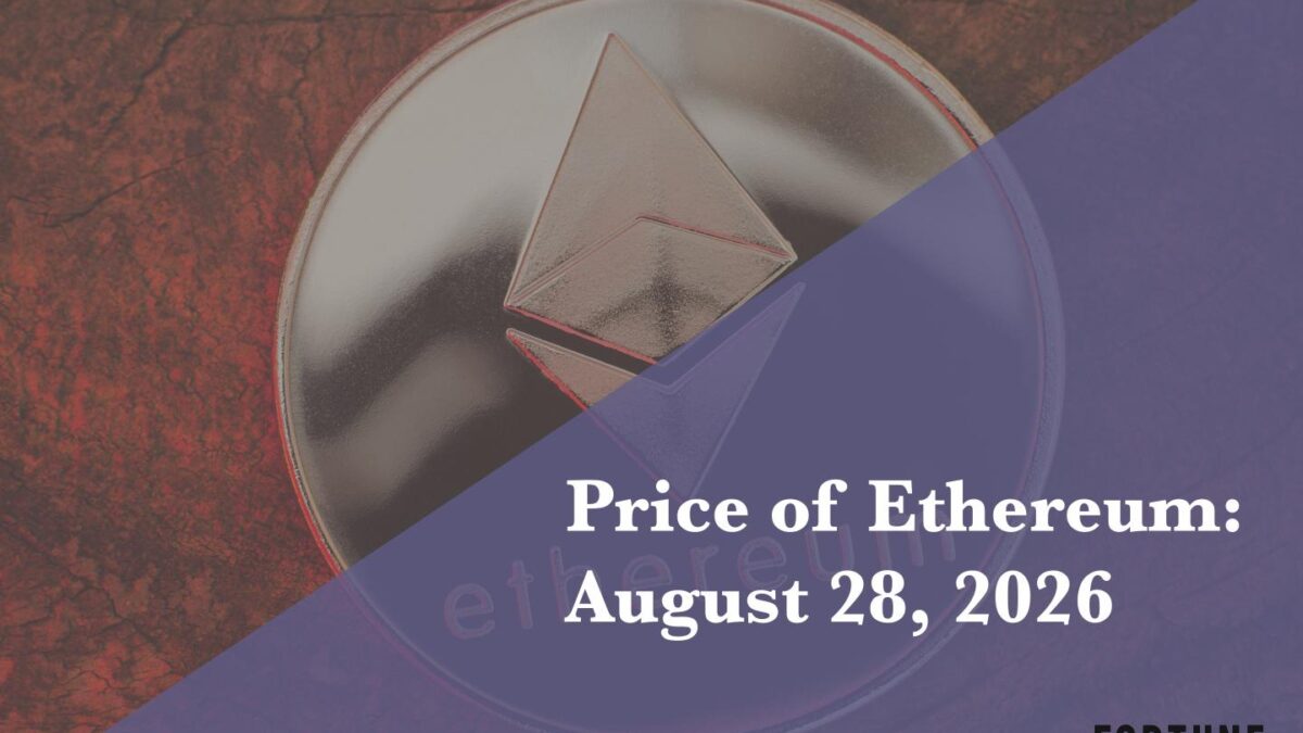 Current price of Ethereum for Aug. 28, 2026