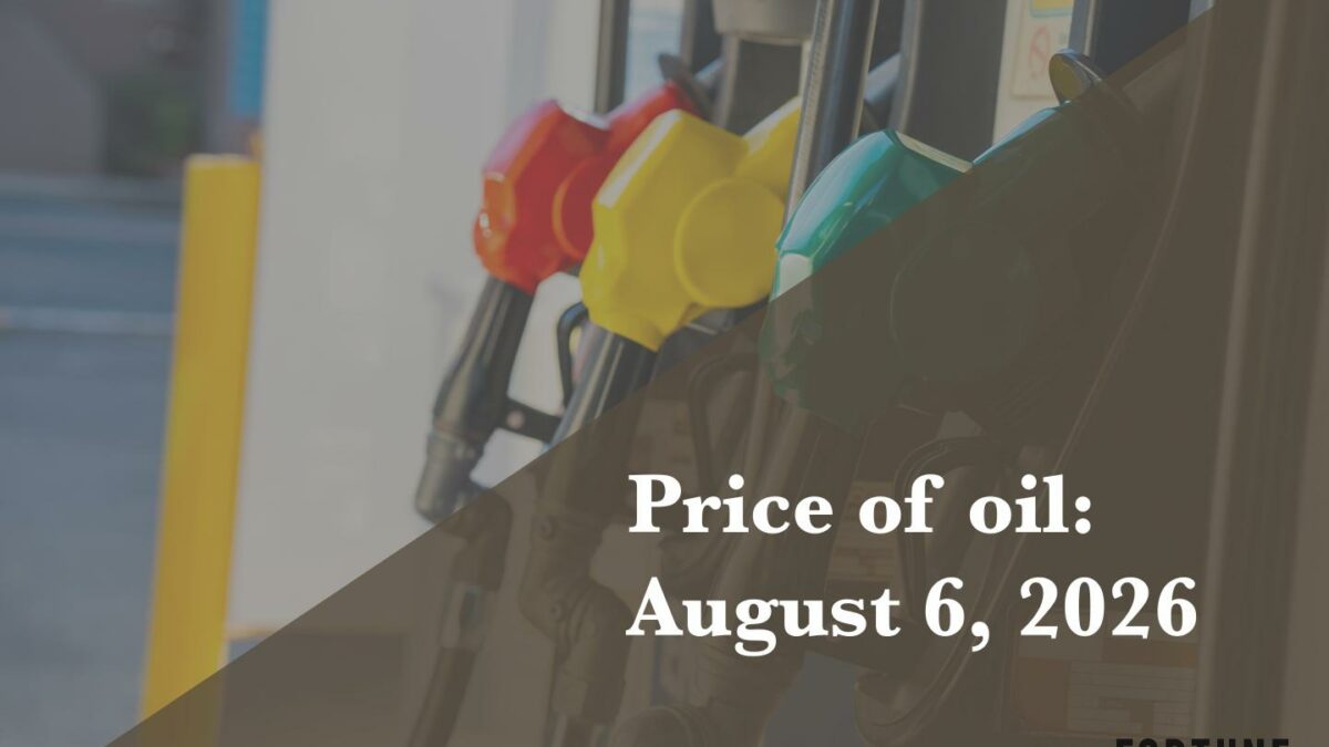 Current price of oil as of Aug. 6, 2026